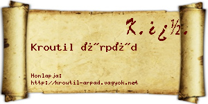 Kroutil Árpád névjegykártya