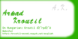 arpad kroutil business card